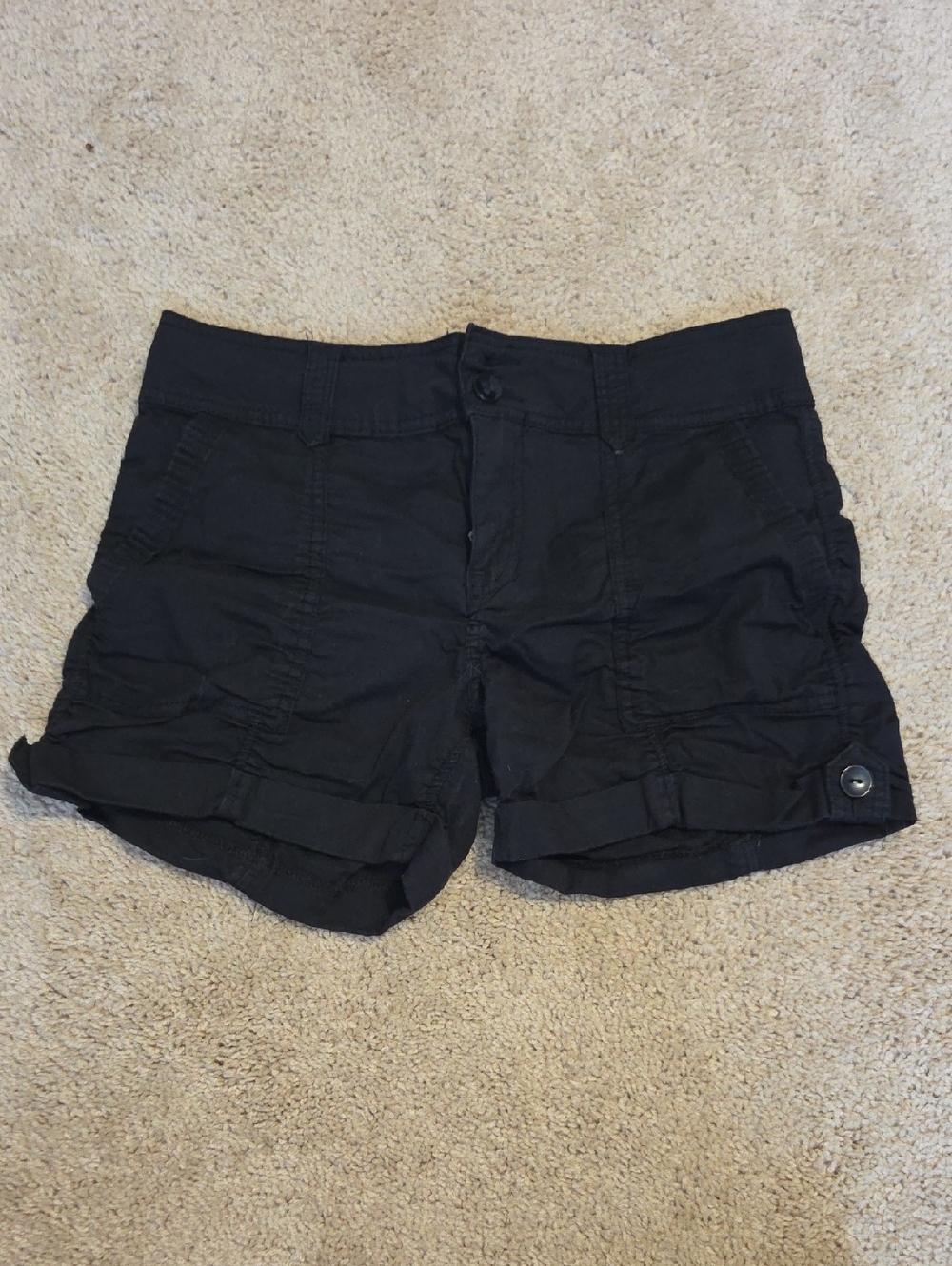 True Craft Black Cuffed Bermuda Shorts